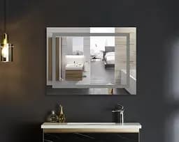 Дзеркало Mixxus WARM MR02-80x60-CASE з LED Touch, Anti-fog, димером, регулюванням яскравості, годинником (MI6671) - мініатюра 4