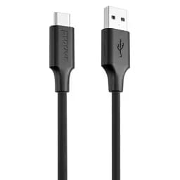 Кабель USB AM - Type-C, 1 м, чорний, Proove "Striped Silicone", 2.4A (CCSS60001201)