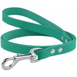 Поводок для собак BronzeDog Barksi Premium кожаный L 122х1.6 см бирюзовый
