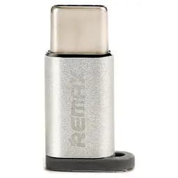 Адаптер Remax Nomi металевий 2 in 1 мicro USB/Type-C сіро-золотистий - мініатюра 6