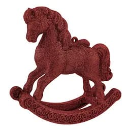 Елочная игрушка MIS LT Лошадь-качалка 11х4х11,5 см красный