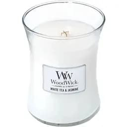 Свеча Woodwick White Tea & Jasmine Medium Белый чай и жасмин 275 г (92062E)