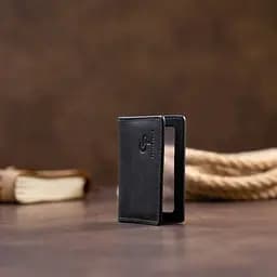 Візитниця з обкладинкою для ID-паспорта з натуральної шкіри Grande Pelle 11290 чорна - мініатюра 4
