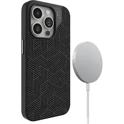 Чехол противоударный Gear4 Zagg London MagSafe для Iphone 15 Pro Max (6.7") тканевый Black Geo