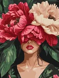 Набір для розпису по номерах Загадкові півонії, Ideyka, 30x40 см, КНО8496