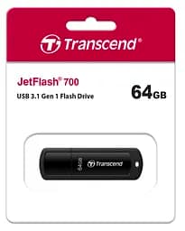 Transcend Накопичувач 64GB USB 3.1 Type-A JetFlash 700 Black - мініатюра 3