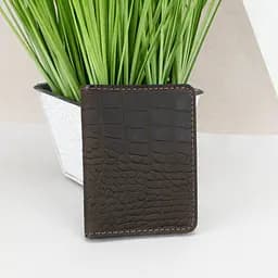 Обложка на ID паспорт, права кожаная на кнопке Handycover 0037 коричневая рептилия