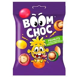 Драже Boom Choc Арахіс у молочному шоколаді та різнокольоровій глазурі 80 г