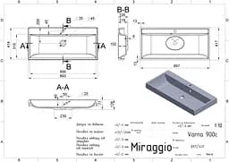 Умивальник Miraggio Varna 900 mirasoft 0001122, Білий матовий - мініатюра 5