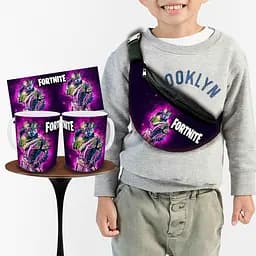 Набір: дитяча сумка-бананка+кружка  Фортнайт "Fortnite" 32х15см, бананка для хлопчика через плече на подарунок (00988)