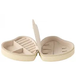 Шкатулка для прикрас J-Line у формі серця з еко-шкіри бежева (46542)