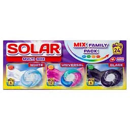 Капсули для прання Solar Multi Box для білих, універсальних та темних речей 24 шт.