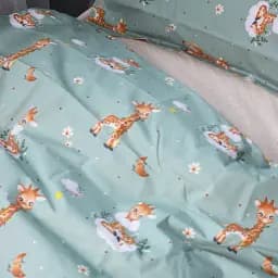 Простирадло на гумці MirSon Poplin Line Kids 02 Giraffe 70х140 см бежеве (2200009712074) - мініатюра 3
