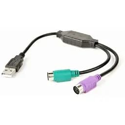 Переходник Usb Cablexpert, черный, Usb 2.0 - 2 x PS / 2, 30 см (UAPS12-BK)