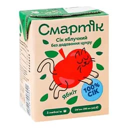 Сік Смартік Яблучний, освітлений, 200 мл (1999666) - мініатюра 2