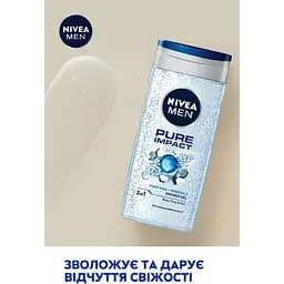 Гель для душу NIVEA MEN Pure Impact  3в1 для тіла обличчя та волосся 250 мл - мініатюра 6