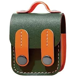 Кожаный футляр Briefcase для наушников AirPods 1/2 Green/Orange