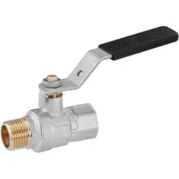 Кран кульовий Kroner 1/2" ВЗ PN40 ручка, нікельований (CV033214)