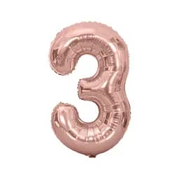 Шар воздушный фольгированный (102 см) Цифра 3 розовое золото