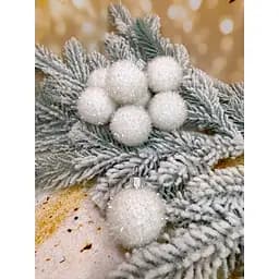 Набір ялинкових кульок Їжачок 40 мм елегантний святковий 8 шт Білий