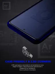 Захисне скло на екран для Samsung Galaxy S25 Ultra 5G, Space Black Icon, 2.5D загартоване скло на весь екран, глянцеве, плоске, з чорною рамкою, олеофобне, 9H, клейовий шар по всій поверхні, з сіткою для захисту динаміка, ArmorStandart (ARM81880) - мініатюра 6