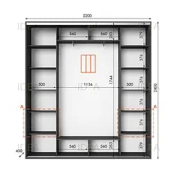 Шафа-купе Idea серія 4 220 x 45 x 240 см Антрацит - мініатюра 2