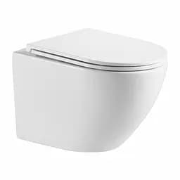 Унитаз Omnires Ottawa 49x37 rimless подвесной сиденье дюропласт white gloss OTTAWAMWBP, Белый