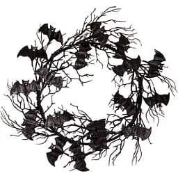 Вінок декоративний Yes! Fun Хелловін Кажани 51 см чорний (974320)