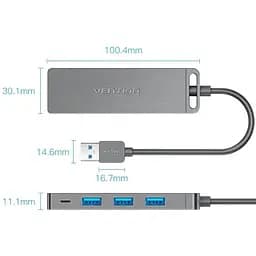 Хаб USB Vention3.0 -> 4xUSB-A 3.0 5Gbps Black (CHLBB-SCB) - мініатюра 6