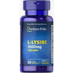 Аминокислота Puritan's Pride L-Lysine 1000 mg, 60 каплет