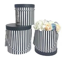 Набор подарочных коробок UFO Grey, круглая высокая, W9348, 3 шт. (W9348 Набор 3 шт GREY круг. высо)