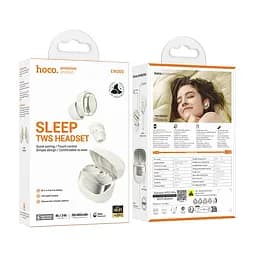 Навушники бездротові Hoco EW200 Elegant true wireless sleep BT headset білі - мініатюра 2