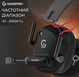 Игровые наушники GamePro HSW-120-B Wireless Mercury Genesis Pro Black - мініатюра 9