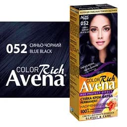 Cтійка крем-фарба для волосся Avena Rich Color синьо-чорний 52 133 мл - мініатюра 2