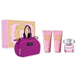 Набір Versace Bright Crystal туалетна вода 90 мл, гель для душу 100 мл, лосьон для тіла 100 мл, косметичка