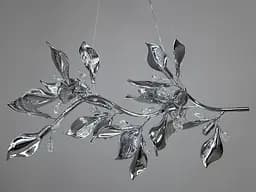 Сучасна підвісна фарфорова люстра витягнутої форми, 9 ламп, хром