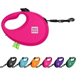 Повідець-рулетка для собак Waudog R-leash з контейнером для пакетів, світловідбивна стрічка, L, до 40 кг, 5 м, рожевий - мініатюра 7
