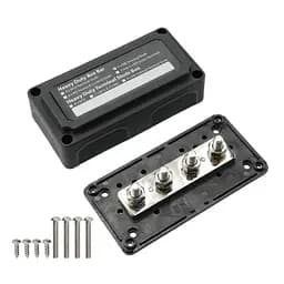 Розподільчий блок з шиною Heavy Duty Bus Bar з 4-ма шпильками М8 для з'єднання кабелів 48V DC, до 300A (чорний) (101065)