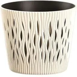 Горщик з кашпо для рослин 2в1 Prosperplast Sandy Round 17 л бежевий