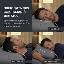Набір подушок Ideia ManMaker гіпоалергенна з блискавкою 2 шт. 50х70 см сірий (8-36309) - мініатюра 5