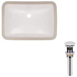 Умивальник Qtap Stork врізний прямокутний 530x370x200 мм White + донний клапан PU02O, Білий