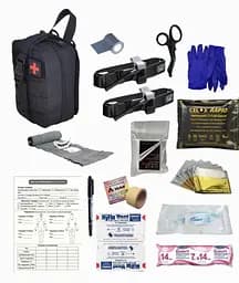 Аптечка укомплектована №4 в підсумку зі швидким скидом темно-синій