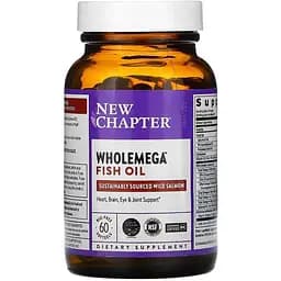 Жирные кислоты New Chapter Wholemega Fish Oil, 60 капсул
