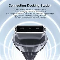 Кабель для передавання даних Hagibis USB4 Data Cable 40Gbps USB C to Type C 13 см (UCD4) - мініатюра 6