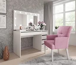 Стіл туалетний письмовий Perfect Home Ада / Ada 5S/120 з 5 шухядами Білий глянець (PFH-091306) - мініатюра 6
