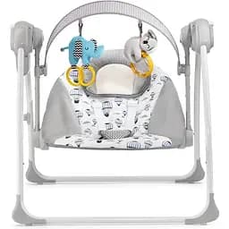 Крісло-гойдалка Kinderkraft Flo Mint сіре з блакитним (00-00158385) - мініатюра 3
