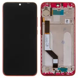 Дисплей Xiaomi Redmi Note 7, Redmi Note 7 Pro, червоний, з рамкою, High , M1901F7G, M1901F7H, M1901F7I