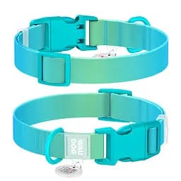 Ошейник для собак из нейлона Waudog Nylon Recycled с QR-паспортом градиент пластиковый фастекс S Ш 15 мм Д 25-35 см