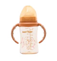 Пляшечка для годування Baby Team, з широким горлечком, 240 мл, персиковий (1090)