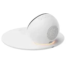 БЗП WIWU Wi-W017 15W Wireless Charger+Digital Alarm+Bluetooth Speaker White - мініатюра 3